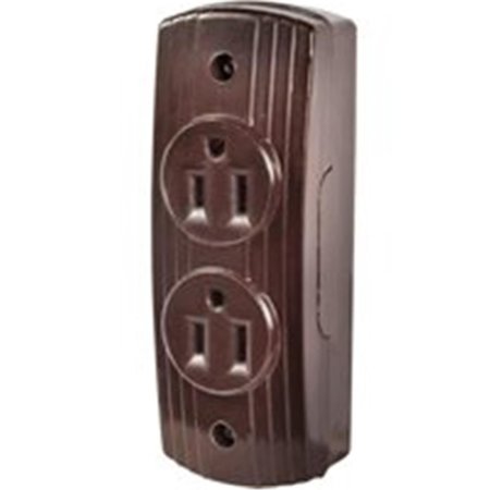 EATON WIRING DEVICES Cooper Wiring 542B-BOX Surface Mount Receptacle - Brown 7346059